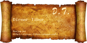 Dirner Tibor névjegykártya